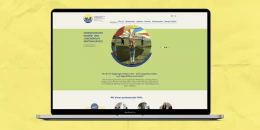 Mockup von evki Startseite