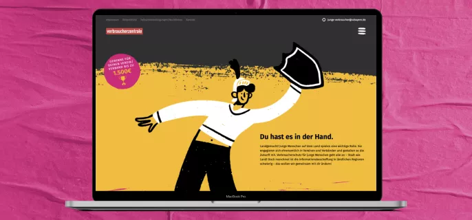 Mockup der Landgemacht Webseite auf einem Macbook-Display