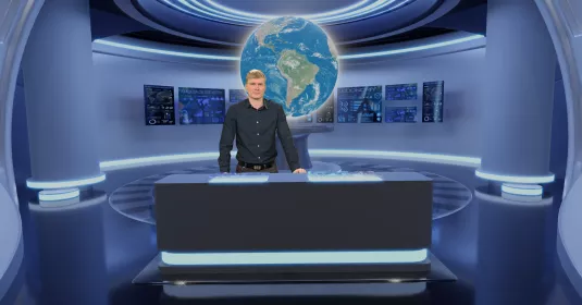 Bild eines Vistroem Studios mit Greenscreen-Technik