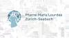 Logo des Pfarramt Maria Lourdes Zürich-Seebach mit blauem Symbol und Text