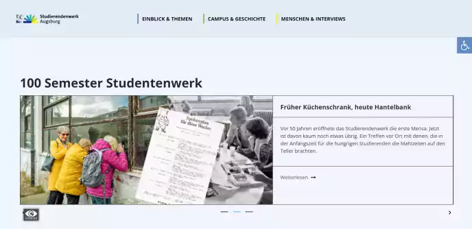 50Studirendenwerk Augsburg Webseite Homepage – Webdesign und Programmierung Werbeagentur Augsburg elfgenpick