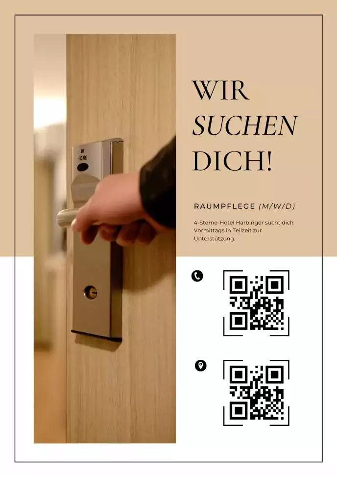 QR Code Flyer einbinden mit Stellenangebot und Recuiting von elfgenpick Werbeagentur Augsburg
