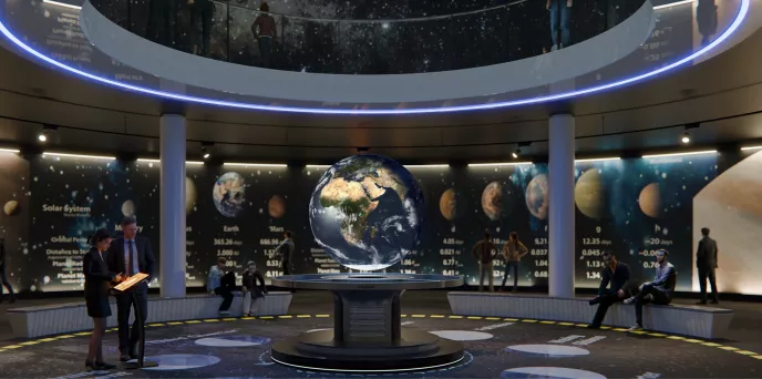 Ein Rendering des interaktiven Globus