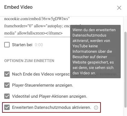 Erweiterter Datenschutzmodus einstellen